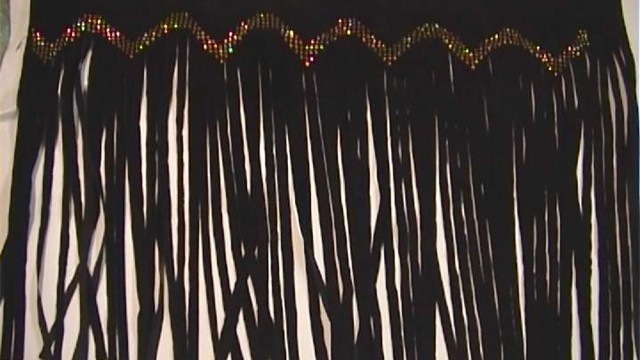 collection 1 elastic strass on suede fringes